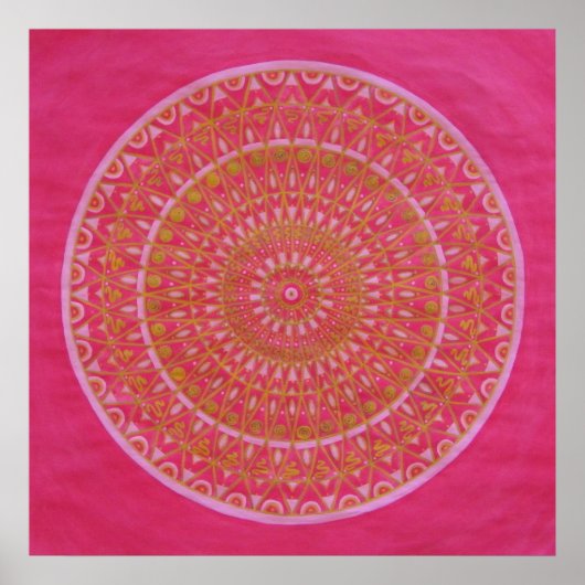 Golden wiel Mandala Poster (Voorkant)