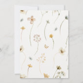Golden Wildflower Baby shower Invitation Kaart (Achterkant)