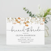 Golden Wildflower Brunch met bride Shower Kaart (Staand voorkant)