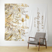 Golden Wildflower Herfst Baby shower Achtergrond Wandkleed (In Situ (horizontaal))