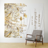 Golden Wildflower Herfst Vrijgezellenfeest Achterg Wandkleed (In Situ (horizontaal))