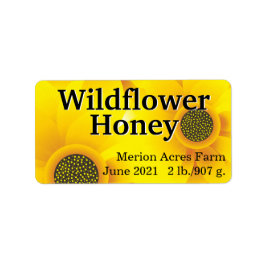 Golden Wildflower Honey Jar Etiket