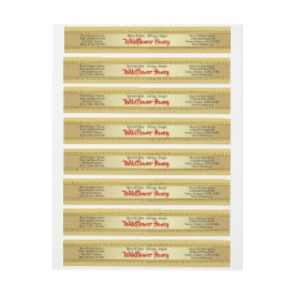 Golden Wildflower Wrap rond Honey Jar Etiket