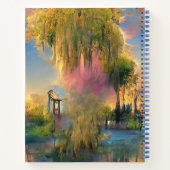 Golden Willow-boom op zonsondergang door de vijver Notitieboek (Achterkant)