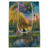 Golden Willow Tree op zonsondergang door Abstract  Medium Cadeauzakje (Achterkant)