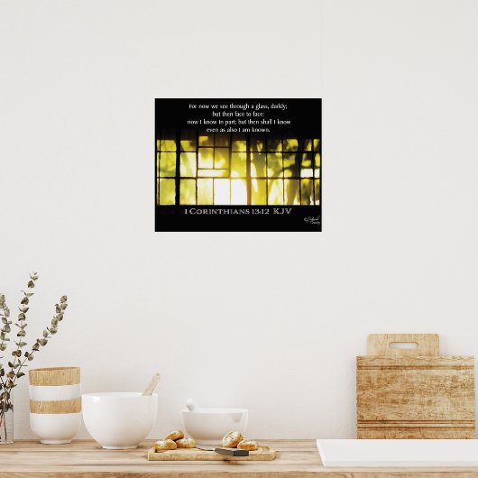 Golden Window Light en Shadows Poster (Keuken)