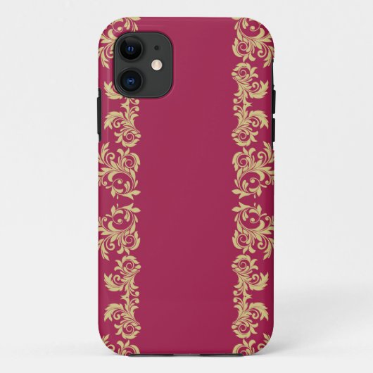 Golden Wine Swirls Hoesje-Mate iPhone Case (Achterkant)