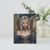 Golden Winged Dark Angel Queen Briefkaart (Staand voorkant)