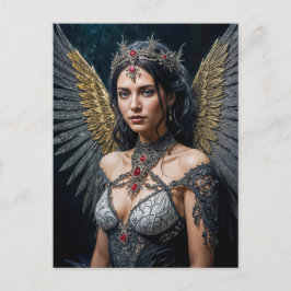 Golden Winged Dark Angel Queen Briefkaart