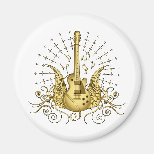 Golden Winged Guitar Magneet (Voorkant)