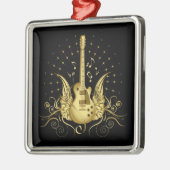 Golden Winged Guitar Metalen Ornament (Links)