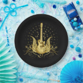 Golden Winged Guitar Papieren Bordje (Feest)