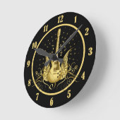 Golden Winged Guitar Ronde Klok (Hoek)