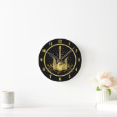 Golden Winged Guitar Ronde Klok (Huis)