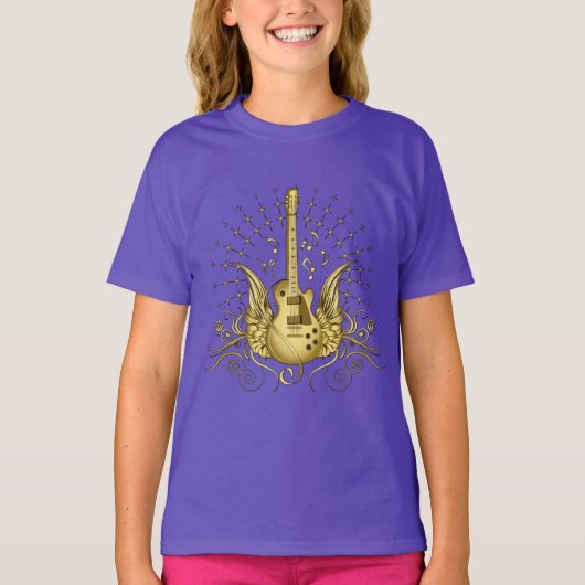 Golden Winged Guitar T-shirt (Voorkant)