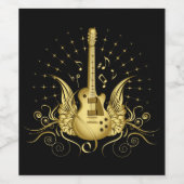 Golden Winged Guitar Wijn Etiket (Enkel label)