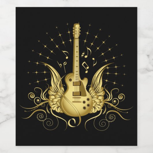 Golden Winged Guitar Wijn Etiket (Enkel label)