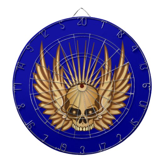 Golden Winged Skull Dartbord (Voorkant)