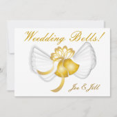 Golden Winged Wedding Bells Card-Cust. Save The Date (Voorkant)