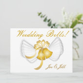 Golden Winged Wedding Bells Card-Cust. Save The Date (Staand voorkant)