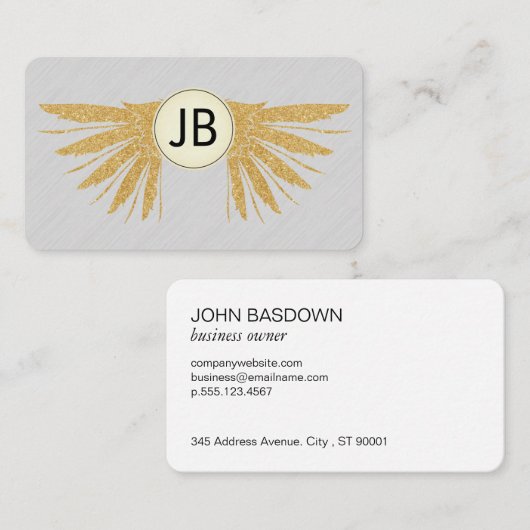 Golden Wings/Monogram Visitekaartje (Voorkant / Achterkant)