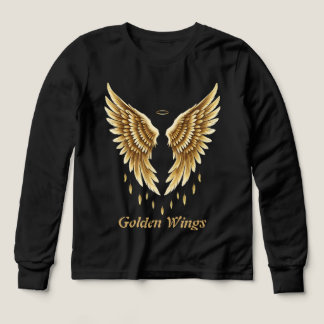 Golden Wings T-Shirt – Elegant zwart en goud Angel