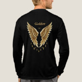 Golden Wings T-Shirt – Elegant zwart en goud Angel (Achterkant volledig)