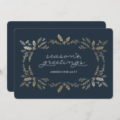 Golden Winter Corporate Holiday Kaart (Voorkant / Achterkant)