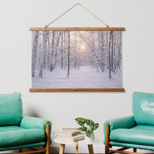Golden_winter_light Hangend Wandkleed (Woonkamer)