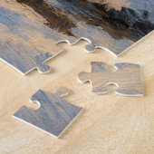 Golden Winter River Serenity – Oil Painting Puzzle Legpuzzel (Zijkant)