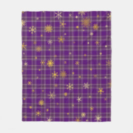 Golden Winter Tartan Fleece Deken