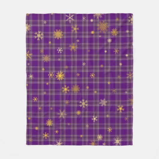 Golden Winter Tartan Fleece Deken (Voorkant)