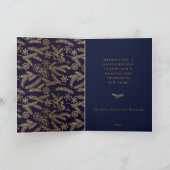 Golden Winter WreatBlue Feestdagen Kaart (Binnen)