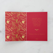 Golden Winter Wreath Red Feestdagen Kaart (Binnen)