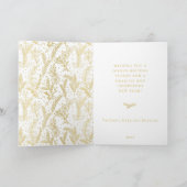 Golden Winter Wreatmonogram Feestdagen Kaart (Binnen)