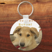 Golden Wisdom: een hondenoog Uitzicht van de schoo Sleutelhanger (Voorkant)