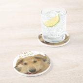 Golden Wisdom: een hondenoog Uitzicht van de schoo Zandsteen Onderzetter (Zijkant)