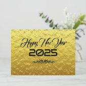 Golden wish card New Year with Arabisch Feestdagenkaart (Staand voorkant)