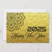 Golden wish card New Year with mandala Feestdagenkaart (Voorkant)