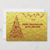 Golden wish card New Year with tree & bals Feestdagenkaart (Voorkant)