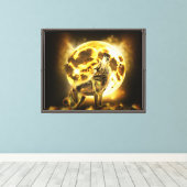 Golden Wolf Canvas Afdruk (Insitu (Houten vloer))
