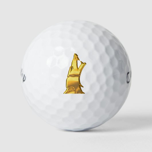 Golden Wolf Head Callaway Warbird golfballen 3 pk (Voorkant)