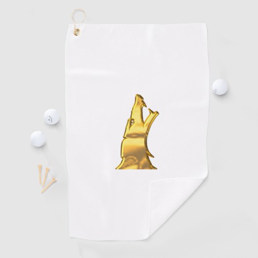 Golden Wolf Head golfhanddoek (Insitu)
