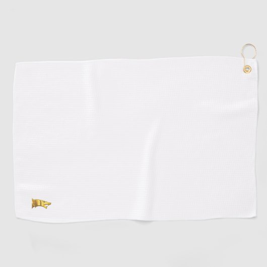 Golden Wolf Head golfhanddoek (Horizontaal)