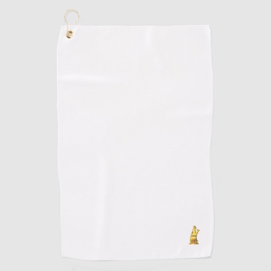 Golden Wolf Head golfhanddoek (Voorkant)