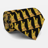 Golden Wolf Head necktie Stropdas (Opgerold)
