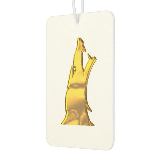 Golden Wolf Head witte auto luchtverfrisser (Links)