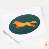 Golden Wolf Ovale Sticker (Envelop)