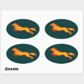 Golden Wolf Ovale Sticker (Vel)