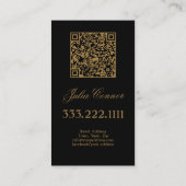 Golden Wolf Portrait Luxe zwart Visitekaartje (Achterkant)